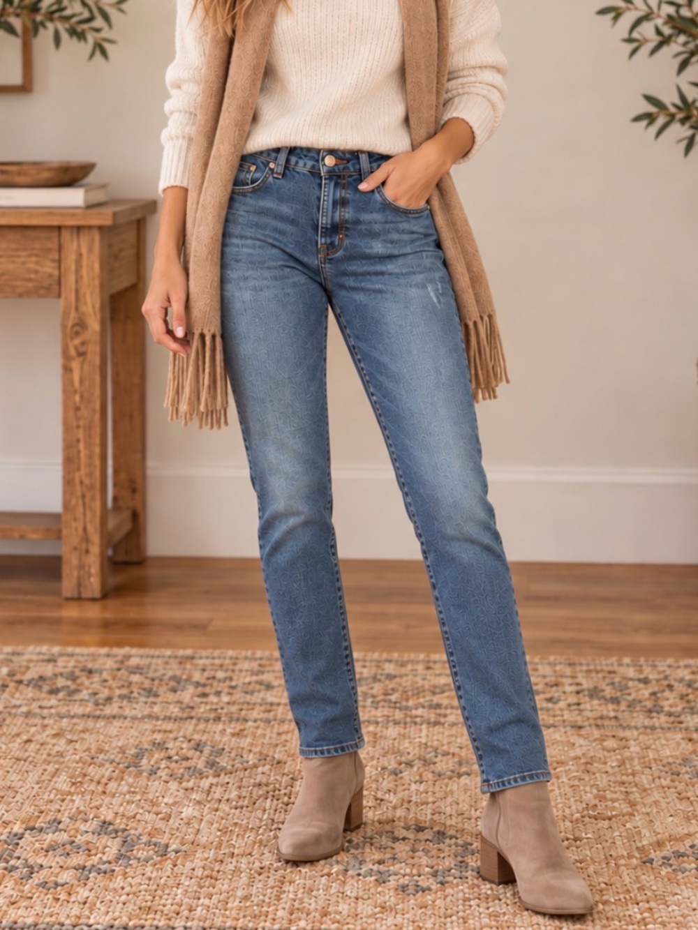 Kensie Jeans Size 6/28 Blue Stretch Slim Straight Leg Denim